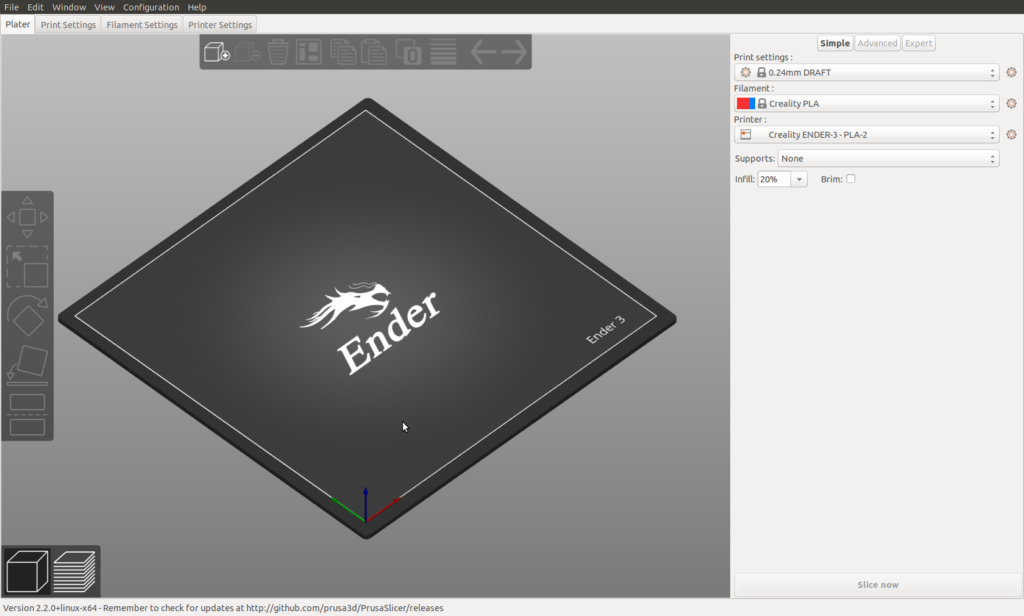 Using Prusa Slicer to produce Gcode for a Creality Ender 3.