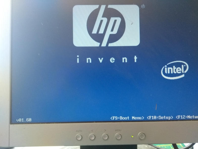 HP DC5800 Boot Screen