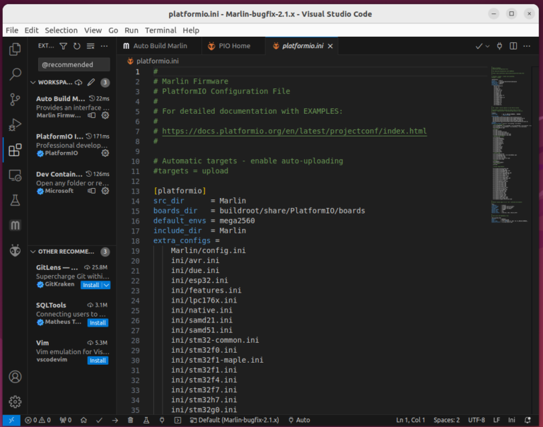 Setting up Visual Studio Code IDE on Ubuntu 22.04 for Marlin